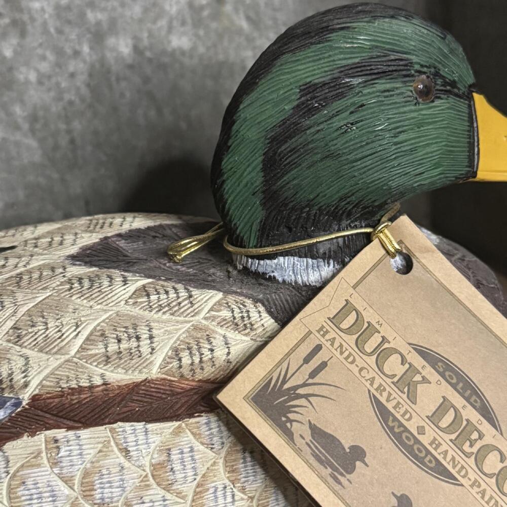 Northwest Artisan Guild Hand Carved Mallard Duck Decoy w/ Original Tag Rustic Ca - Picture 3 of 4